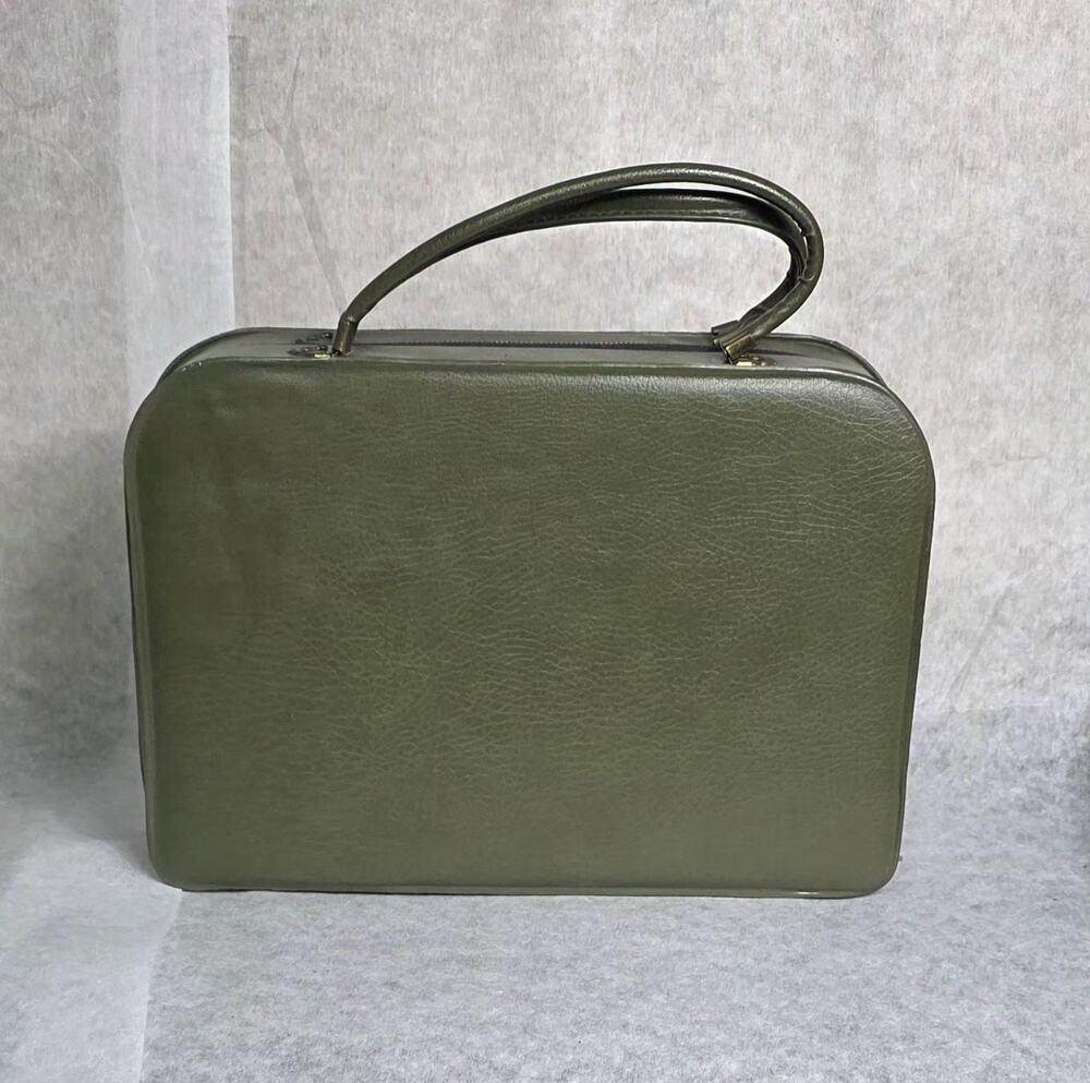 Rare Vintage 70s Olive Green Hard Shell Briefcase - Tolin Mfg Miami Made in USA